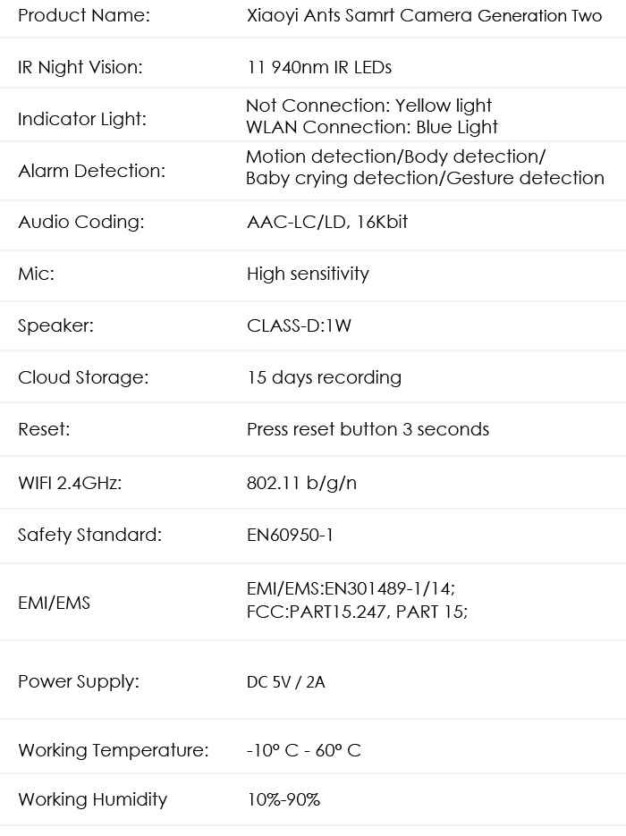 Xiaomi Smart IP Camera Two 1080P 130 Degrees FOV Two Way Communication Human Body Detection
