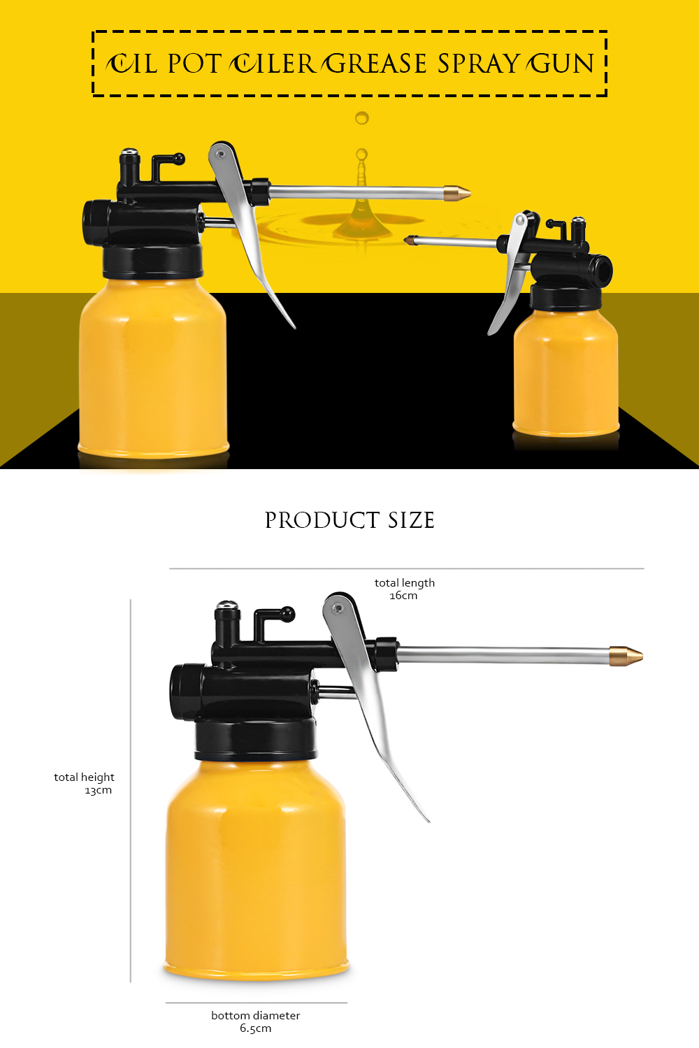 250g Oil Pot Grease Spray Gun High Pressure Hand Oiler Pump Hose Machine