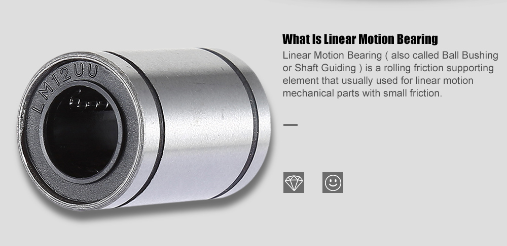 LM12UU Stable Linear Motion Bearing for High Precision CNC Milling Machine - Silver