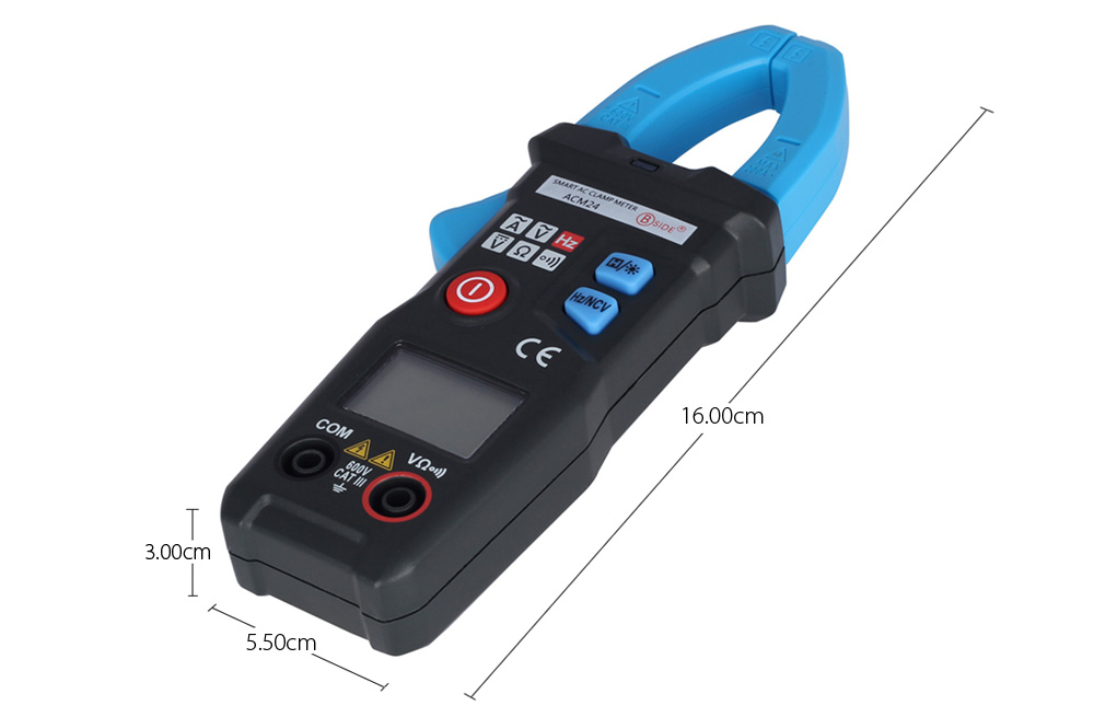 BSIDE ACM24 Smart AC Digital Clamp Meter 6000 Counts with Frequency / Non-contact Voltage Detection